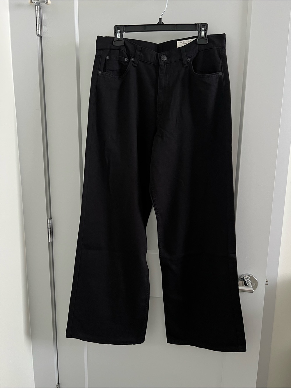 NWT Rag and bone Andi featherweight wide leg jeans black size 29